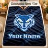 Flannel BlanketWarrington Wolves Custom Name Text Personalized Soft Warm Throw Blanket Home Decor Gift