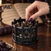 Dark Gothic Aesthetic Decor Style Hollow Storage Box, Decorative PLA Trinket Organizer with Architectural Academia Window Pattern, Display Case