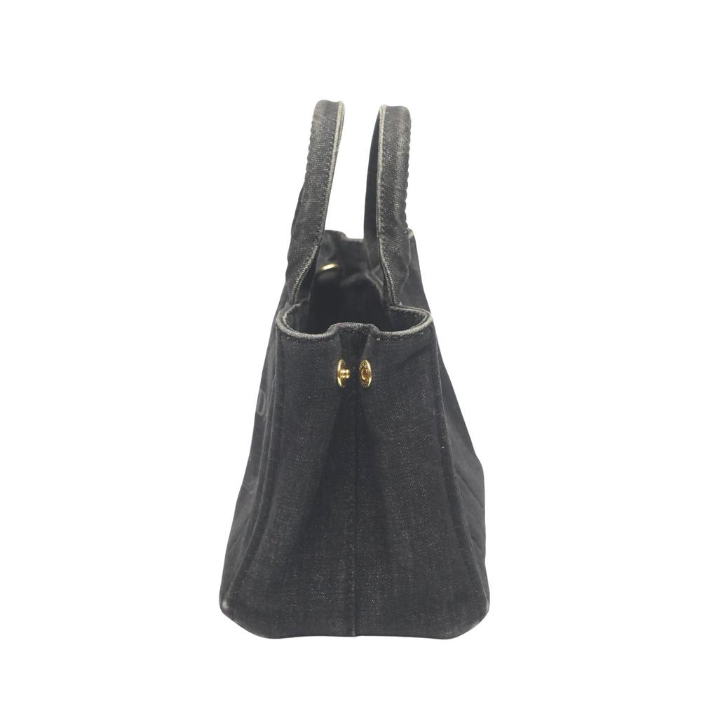 PRADA denim Canapa Tote Bag denim black Women B2439G Used