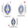 10 Pieces Retro Blessed Virgin Pendant Oval  Medal Charm Pendant for Chain Necklace or Rosary Catholic Jewelry