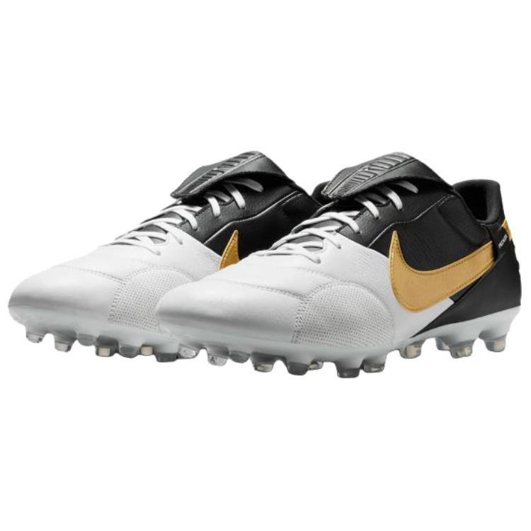Nike Premier 3 Versatile Comfortable FG (Rubber Long Stud) Non-Slip Durable Soccer Shoes Unisex Soccer Shoes Black White Gold HM0265-174