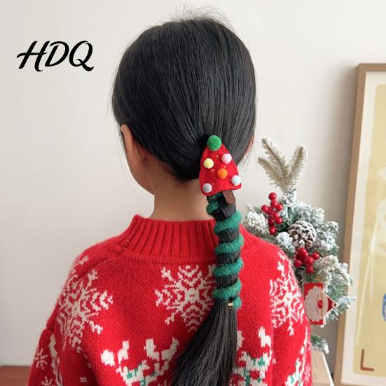 Festive Hair Accessories for Girls Cute Christmas Rope Girls Elk/Tree/Bell Elastic Headbands Holiday Gift Cartoon Children Party And Winter
