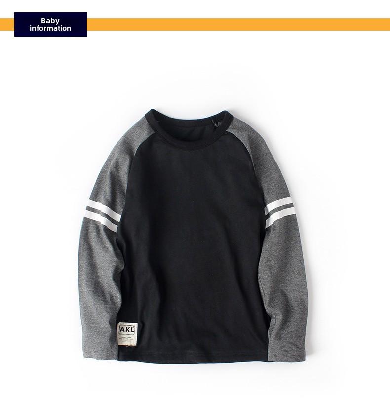 2024 Autumn Boys Long-Sleeved Contrast Print T-Shirt