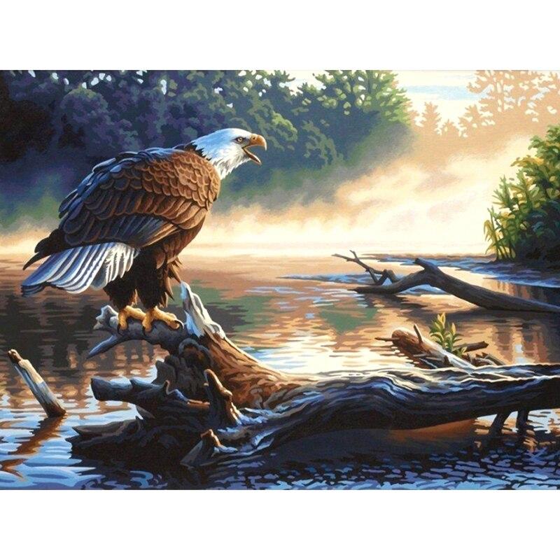 DIY Eagle 5D Diamond Painting Full Round Resin Animal Diamond Embroidery Cross Stitch Kits Mosaic Art Wall Home Decor