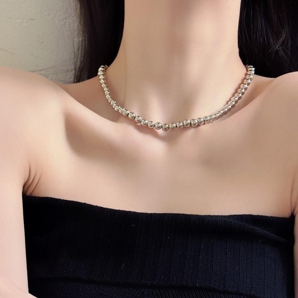 Black Ribbon Bow Pearl Necklace Women's Fashion Summer Light Luxury Niche Collarbone Chain Neck Chain Collar Accessories