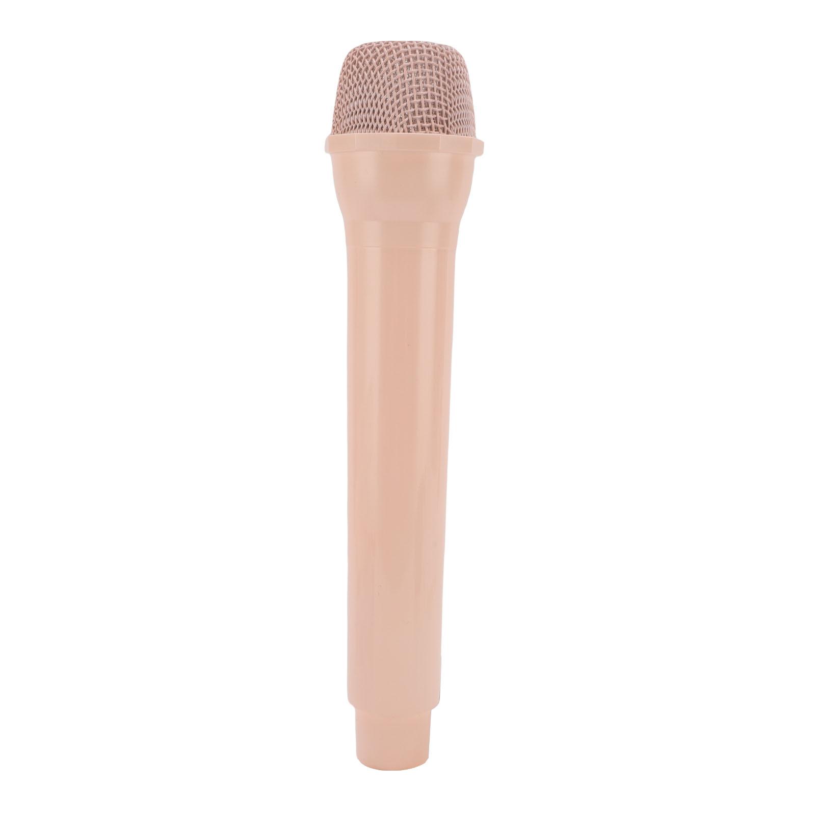 

Fake Microphone Prop Simulated Pretend Plastic Microphone Prop for Cosplay Photography Training рожевий
