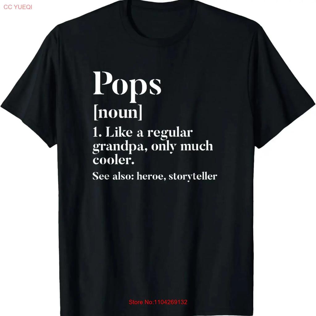 Pops Definition Funny Grandpa Grandfather Novelty T Shirt Vintage Versatile Top For Everyday Wear Casual Homme
