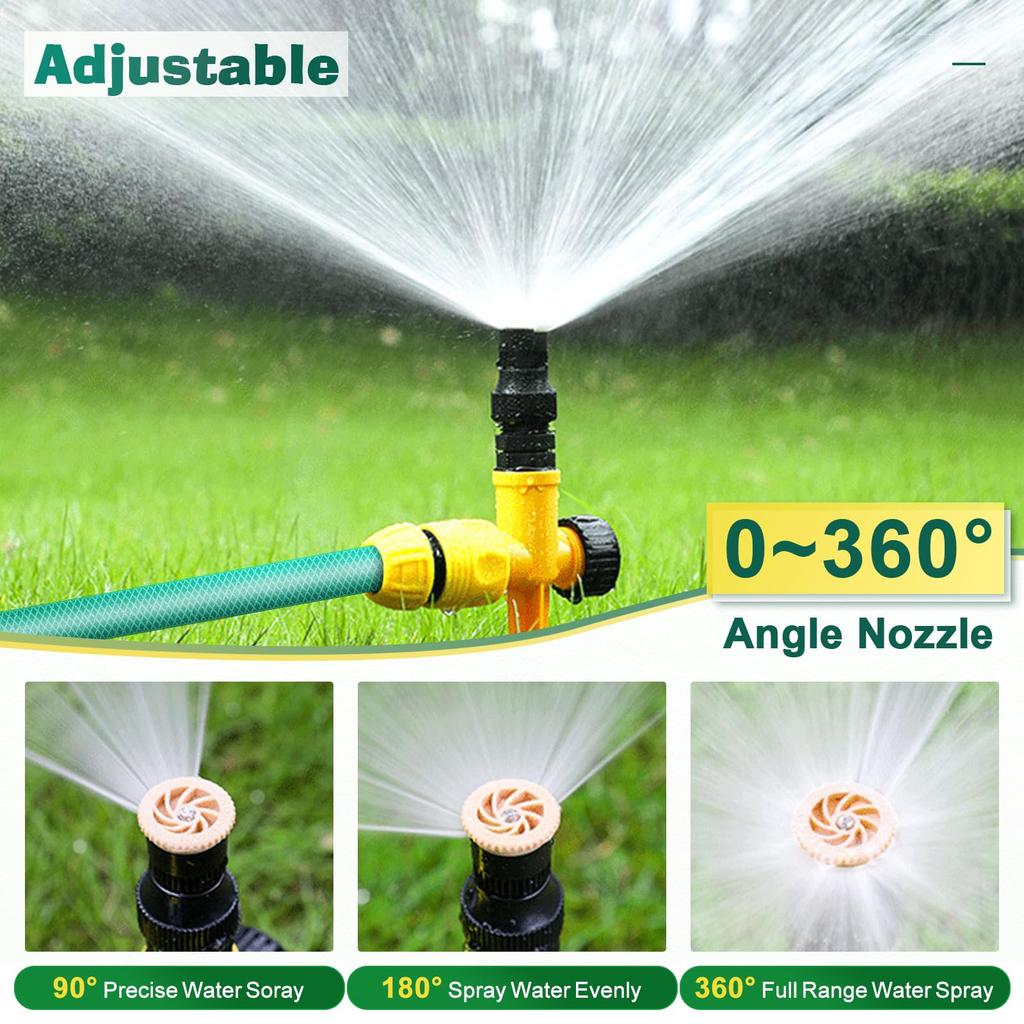 UCINNOVATE Garden Rotating Lawn Sprinkler with Adjustable 16m Irrigation Hose Large Area Coverage Irrigation Dripper for Flower High Landscape and