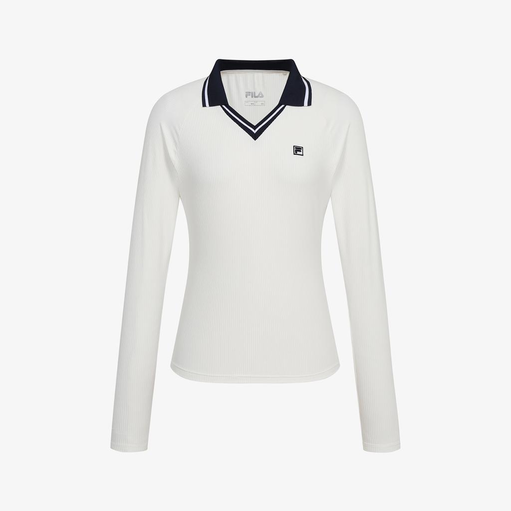 Fila Tennis Collar Ribbed Long Sleeve Tee (Fs263Tl11F001191)