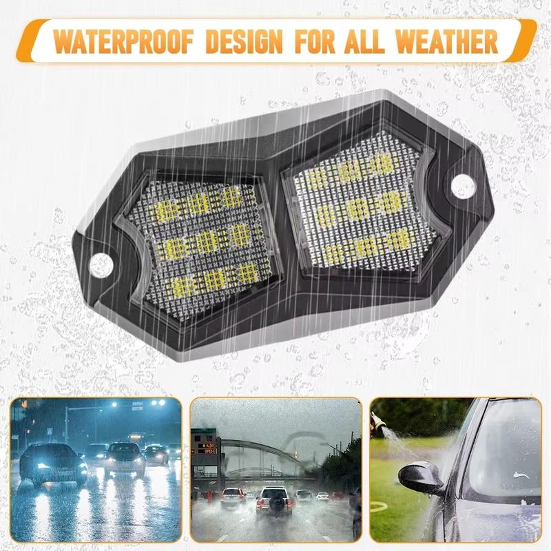 4PC 18LED Car LED Rock Light 12V 24V LED Underbody Light for Vehicle Off-Road Van Lorry RV Atmosphere Light Warning Signal Lamp