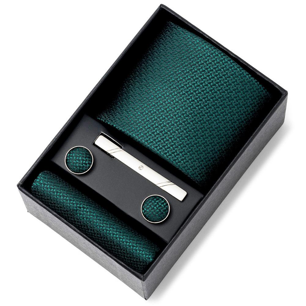 Men'S Tie Net Color Striped Jacquard Yarn Business Professional Tie Set Men'S Gift Box