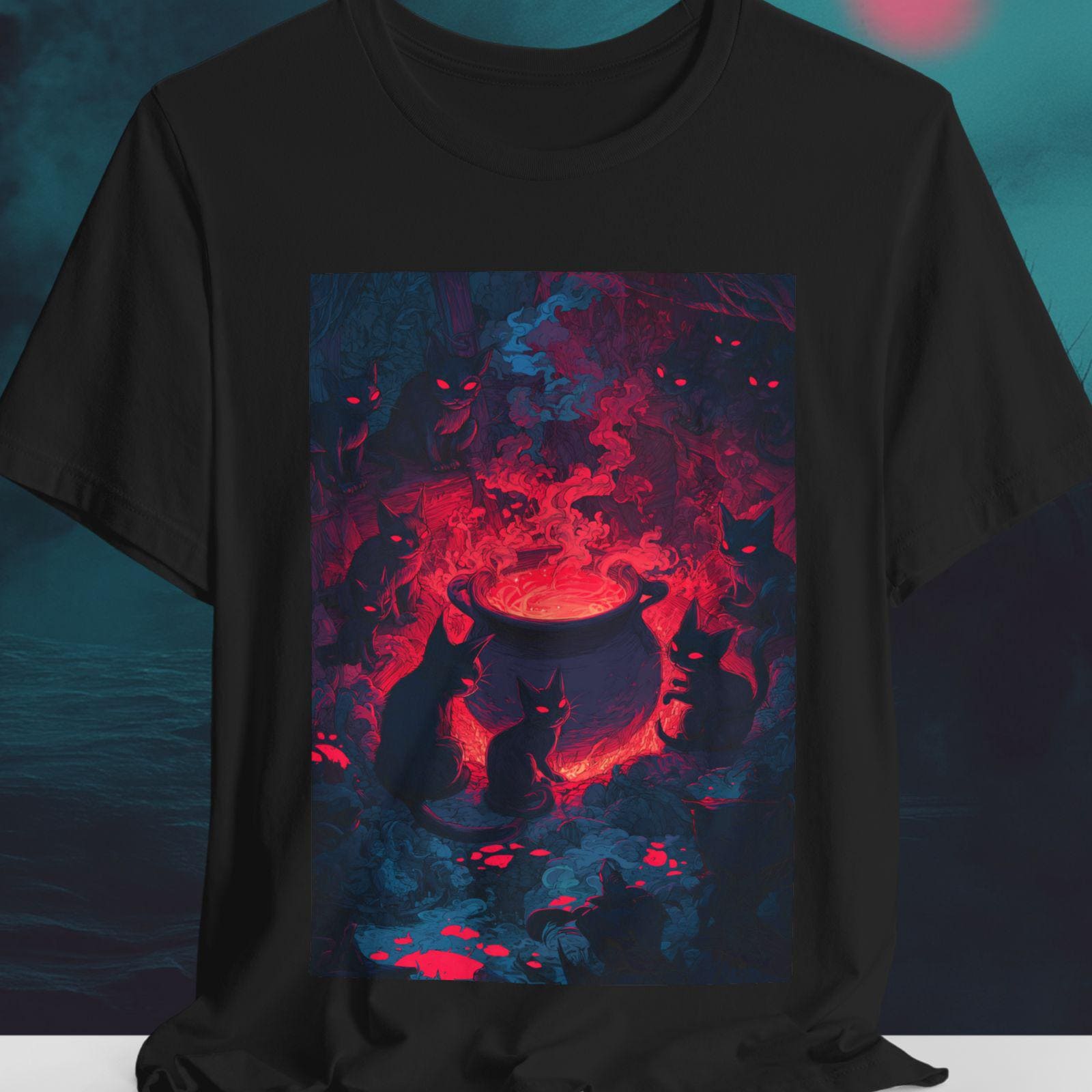 Black Cat Witchcore Shirt Gothic Cauldron Magic T-Shirt Dark Familiar Aestheti XXL