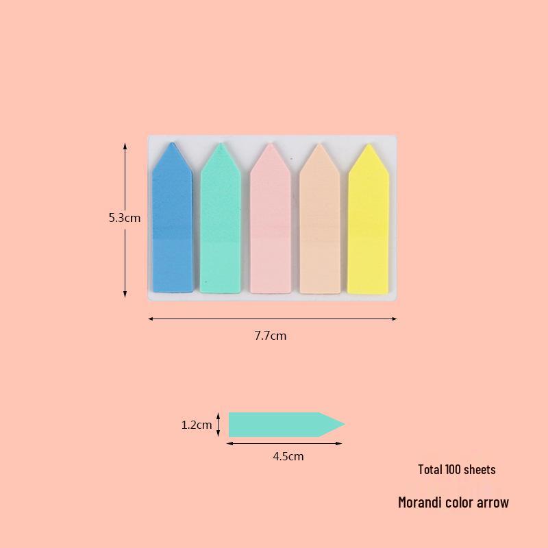 Transparent Sticky Notes & Fluorescent Arrow Index Stickers: Waterproof, Self-Adhesive, Ideal for Students