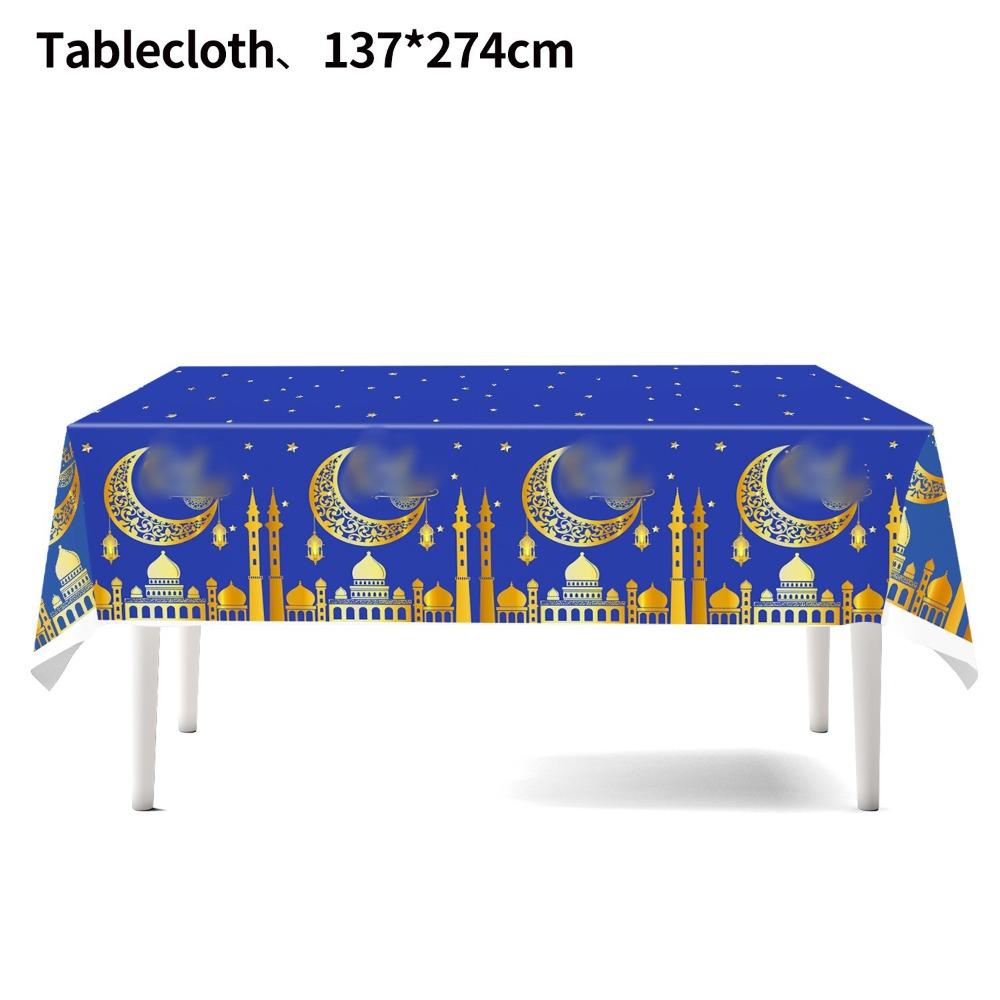 

5 Colors Disposable Tablecloths 137*274cm Ramadan Tableware Supplies Eid Al Adha Gift синій