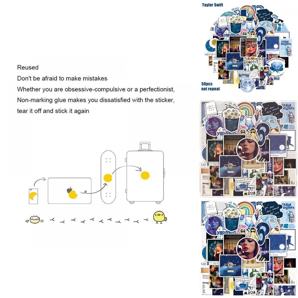 50 Stück Taylor Swift Neues Album Aufkleber Wasserdicht Wiederverwendbar Graffiti Dekor