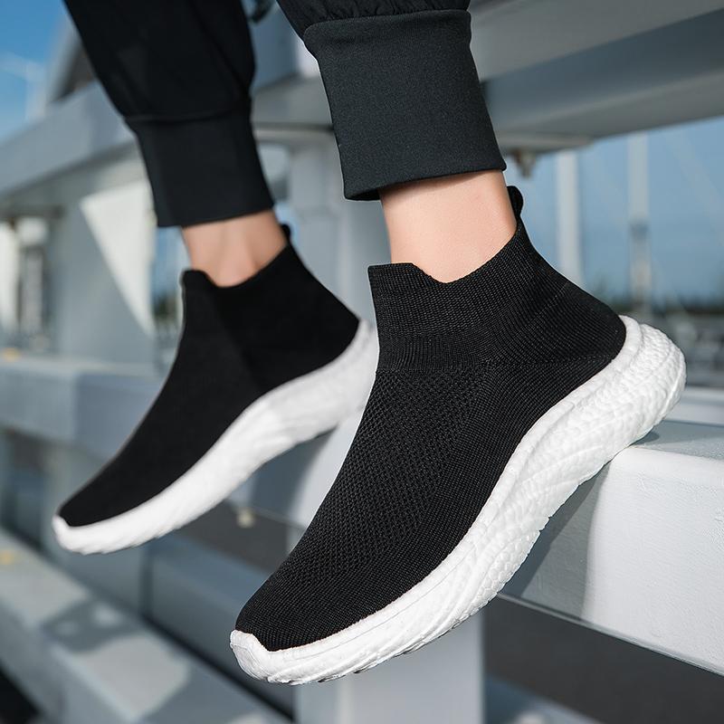 Fashion Spring Casual Men's Sneakers Thick Soled Lightweight Lazy Socks Tenis Masculino Shoes Breathable Couple Plus Size Casual Shoes
