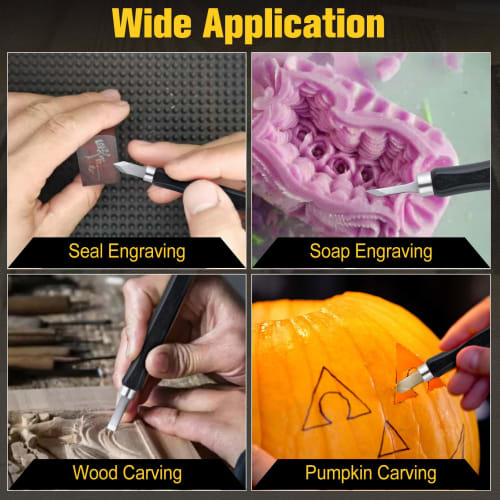 LEONTOOL 12-Piece Wood Carving Chisel Set, Includes Flat, Beveled, Round, and Triangular Chisels, for Precision Carving, Fine Woodworking, and Art Kni