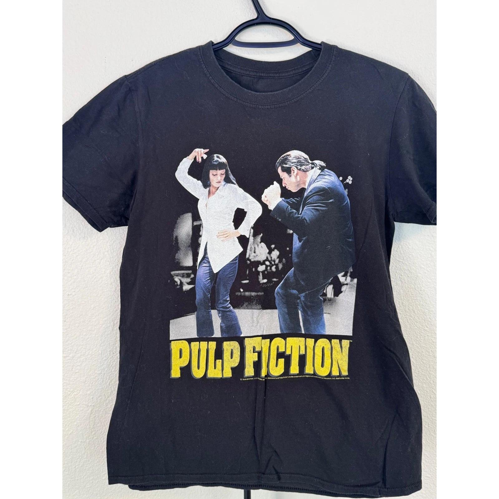 Pulp Fiction Mia Wallace Vincent Vega Dance Scene Graphic T-Shirt Black Small 2XL