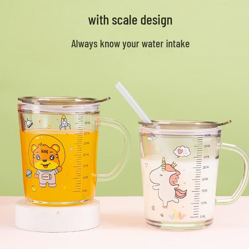 Dolphin Glass Straw Cup with Lid