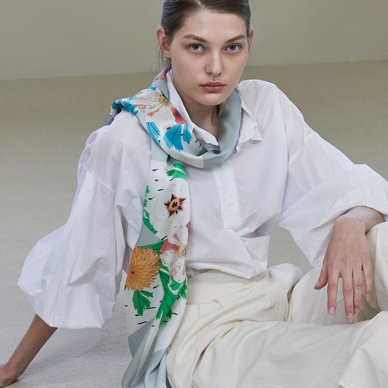 

ANA MAISON Dulgi Rectangle Silk Scarf [PM-1406] Dulgi