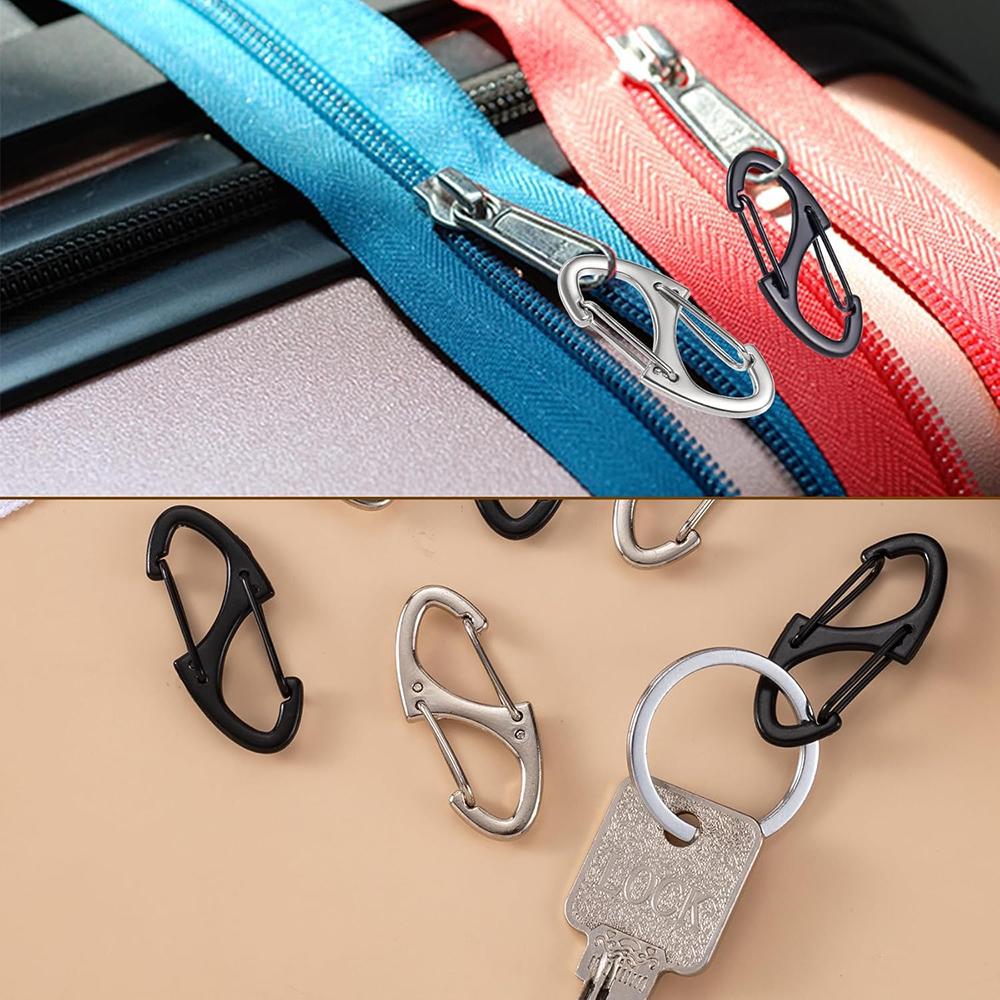 10Pcs Zipper Clip Anti Theft Deterrent Black Dual Opening Safety Zipper Pull Replacement Keep The Zip Closed for Backpacks