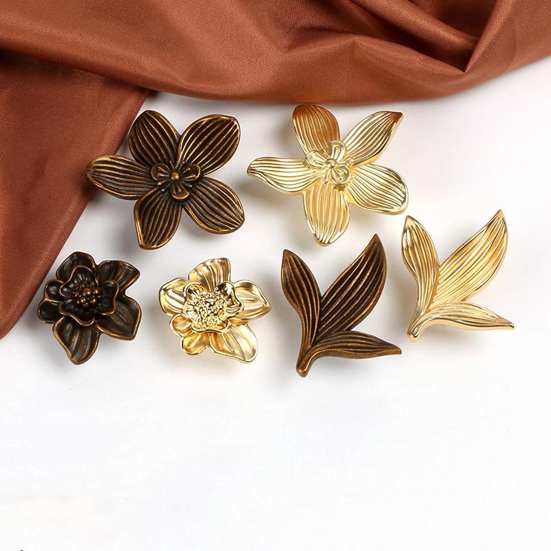 New 1/2Pcs Flower Drawer Handles Creative Petal Kitchen Cabinet Pull Buckle Furniture Wardrobe Door Decor Accessories