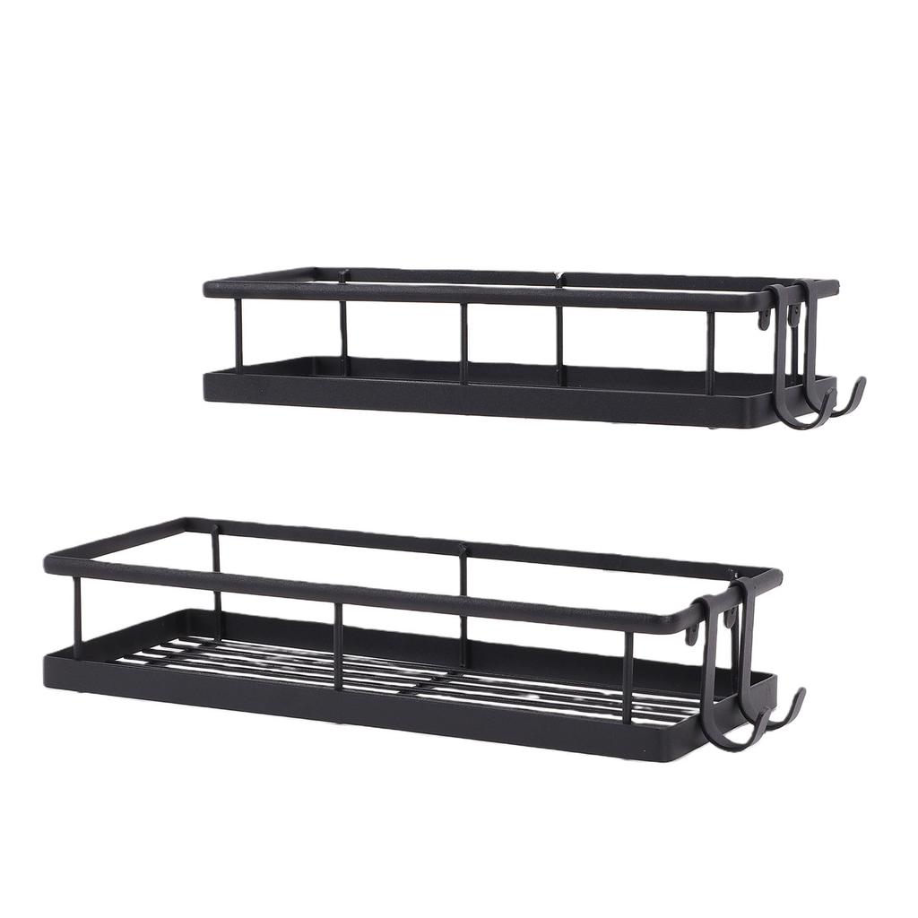 2pcs Shower Caddies Adhesive Rustproof Shower Shelves Large Capacity Bathroom Organizers Storage with Removable Hooks