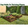 Galvanized Raised Garden Beds Outdoor 8×4×1 ft Planter for Gardening Vegetables Flowers Dark Wood Grain Large Metal Garden Box