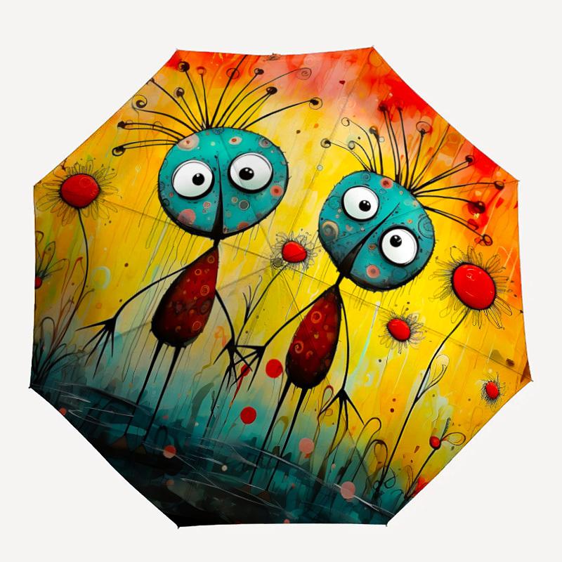 

1pc Fantasy Creatures Automatic Open/Close Umbrella Compact Folding Umbrella, All-Season Portable Umbrella for Women/Men F1124292