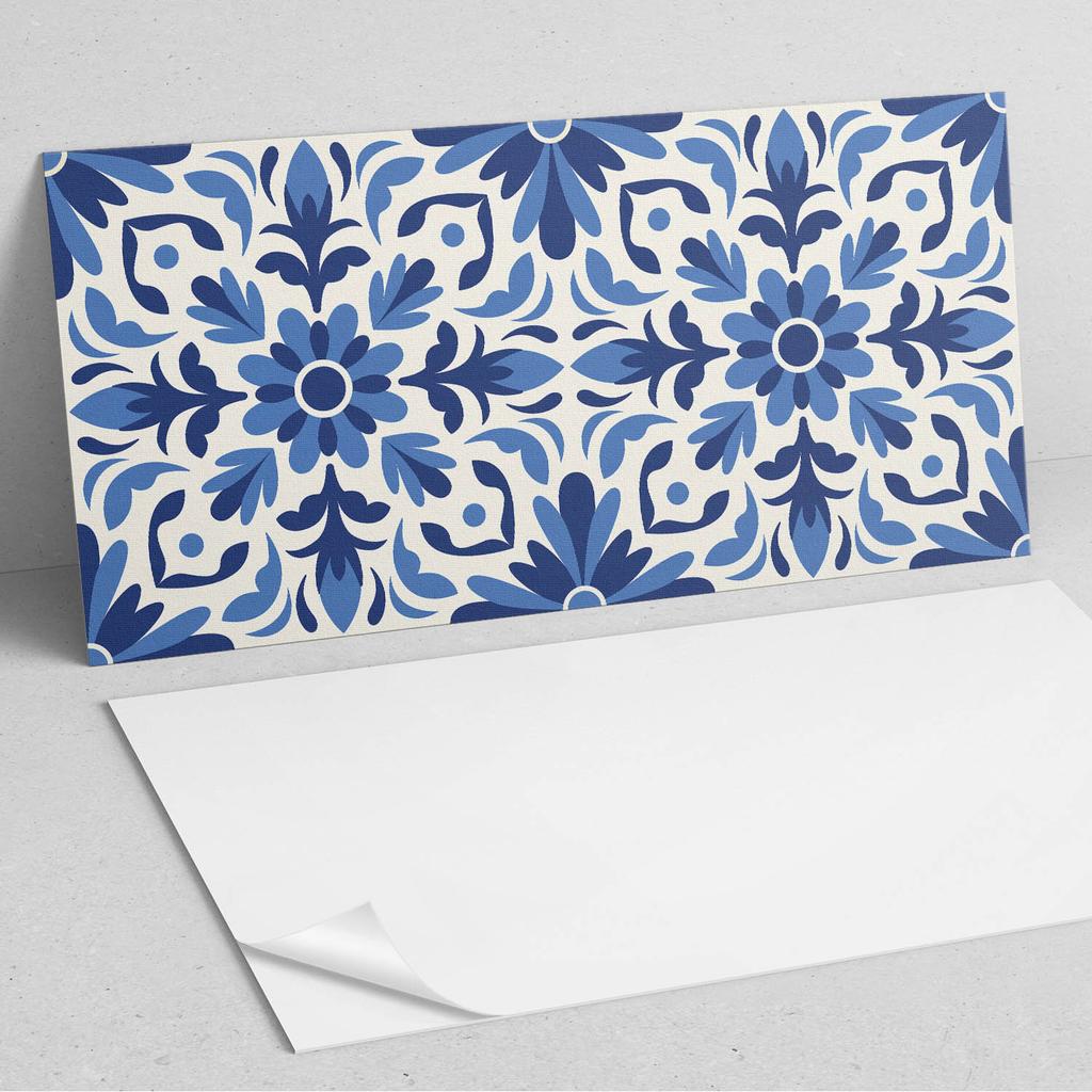 Self-adhesive Graphic Decoration for Office or Study 100x50 Cm Floral Pattern with Leaves