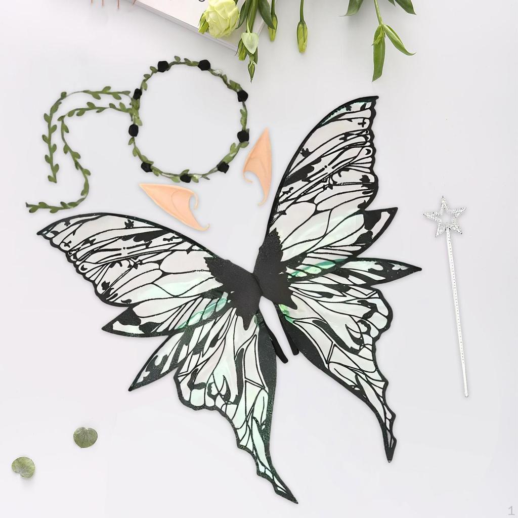 Fairy Wings Adult Kids Decoration Elf Wreath Headdress Props Butterfly Costumes
