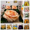 Ensemble de literie de mode 3D, housse de couette et taie d'oreiller à motif floral, 2 ou 3 imprimés de roses ou de tournesol, literie lavable et confortable