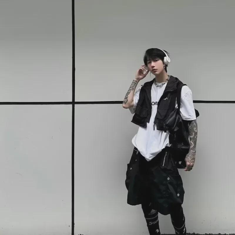 Men's American-Style Hooded Tactical Vest - Sleeveless Summer Outdoor Workwear