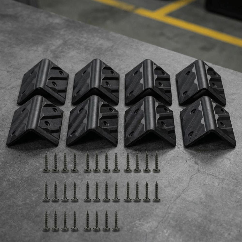 8PCS Thickening Plastic Right Angle Wrap Black Stackable Guard  DJ Audio Equipment