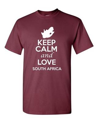 Keep Calm And Love South Africa Country Patriotic Novelty Adult T-Shirt Tee Unisex T-Shirt