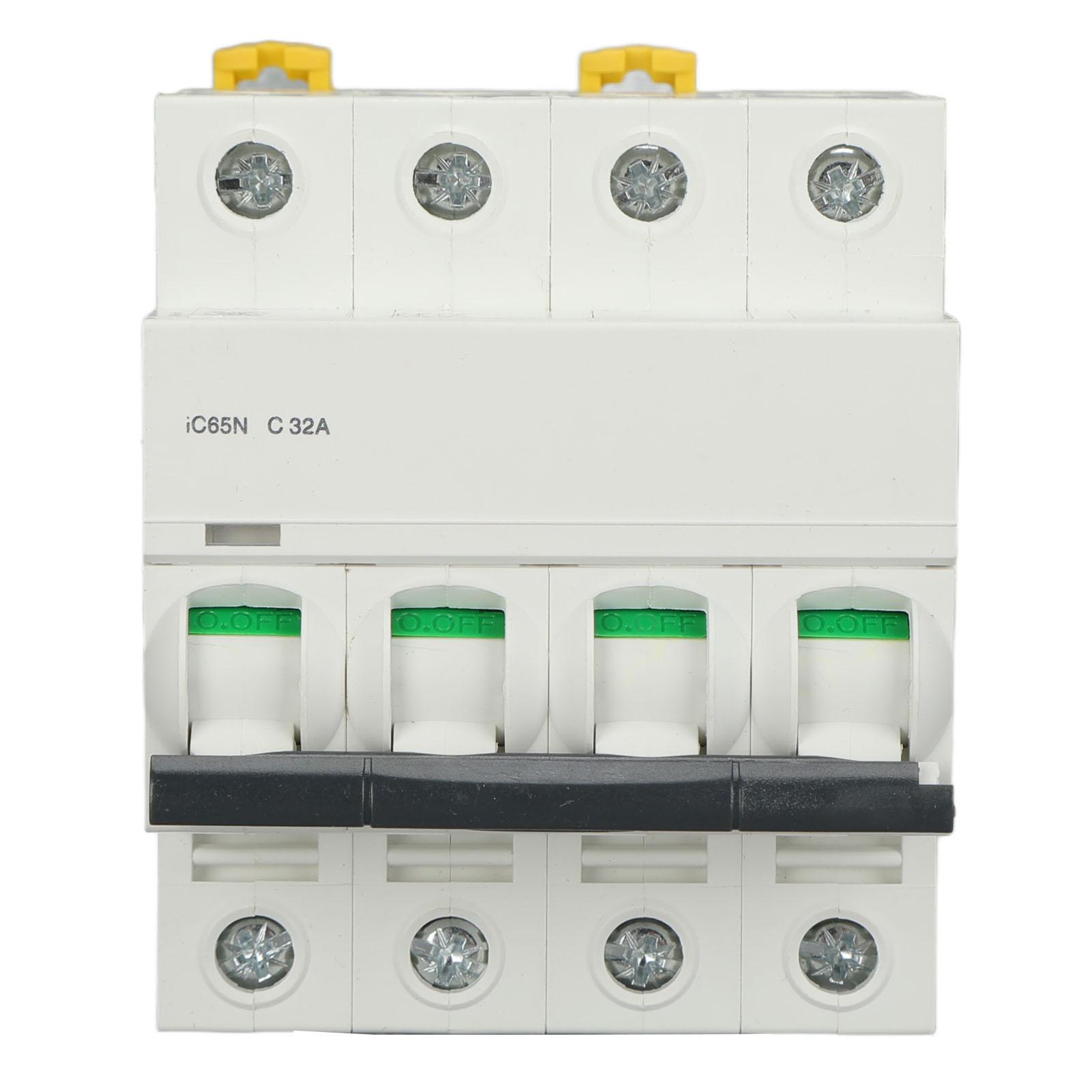 

Circuit Breaker MCB 4P Low Voltage DIN Rail Mount AC 400V 32A for Home Equipment