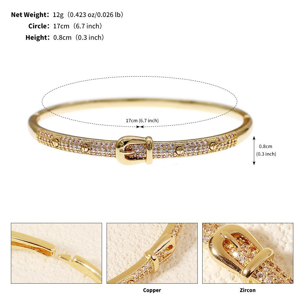 2026 Gold-plated Zircon Fashion Bracelet Big Pig Nose Bracelet Personalized Design Temperament Jewelry