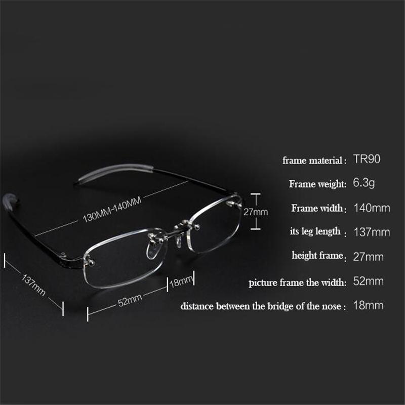 Frameless Myopic Eyeglasses Men Women Rimless Ultralight Frame Short-sighted Eyewear 100-400 Degrees