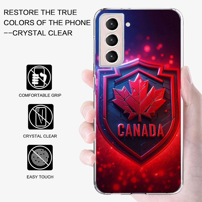 Canada National Football Team Logo Phone Case For Samsung Galaxy S25 Edge S24 S23 FE S21 S20 S10 Plus S22 S26 Ultra Cover Clear