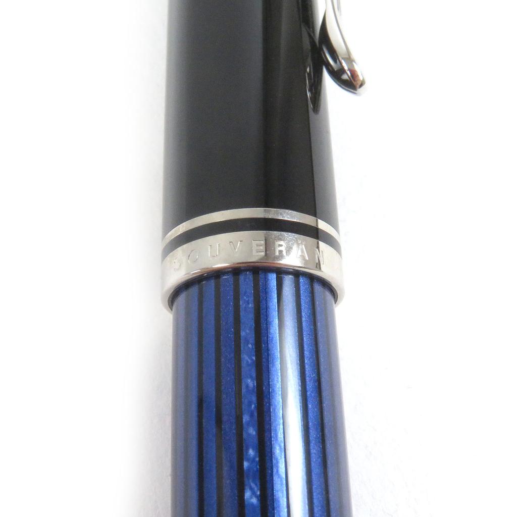 Pristine PERIKAN fountain pen Sovereign Cap type Black blue 14K mens M405 Used