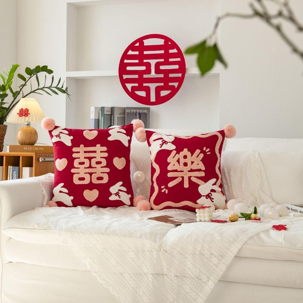 

Chinese Style Pillow Case Cotton Cushion Cover Bedding Pillowcase Wedding Pillow Cover Wedding