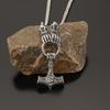 Viking Retro Hammer Pendant Necklace: Trendy Norwegian-Style Fist Necklace for Parties