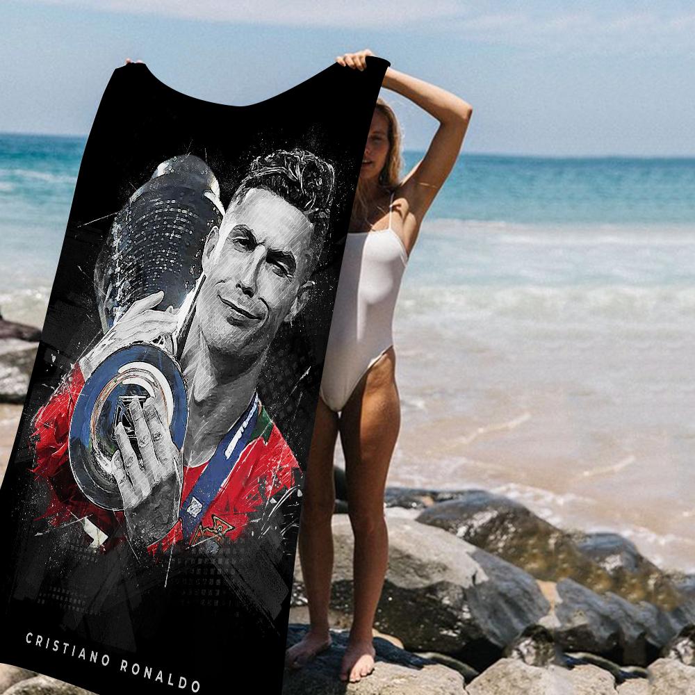 1pz C-Cristiano R-Ronaldo CR7 Asciugamano da Spiaggia in Microfibra Assorbente Asciugatura Rapida Morbido Asciugamano per Yoga Nuoto Resort Alpinismo