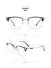 Anti-Blue Light Men's Eyebrow Eyeglass Frame, Ultralight Semi-Titanium, Lily Wei Model 122616Y, Fits Prescription Lenses.
