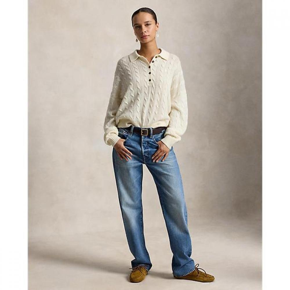 Polo Ralph Lauren Women Cable Wool Cashmere Polo Collar Sweater Wmposwenc0216581