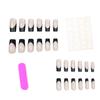 24 Pieces Of Manicure, Simple And Advanced Temperament, Black Edge French Nude Medium And Long Square Wearing Armor