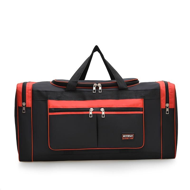 Large Capacity Foldable Travel Duffel Bag with Multiple Compartments, Adjustable Shoulder Straps & Zipper Closure - Ideal for Gym, Work, and Daily Use