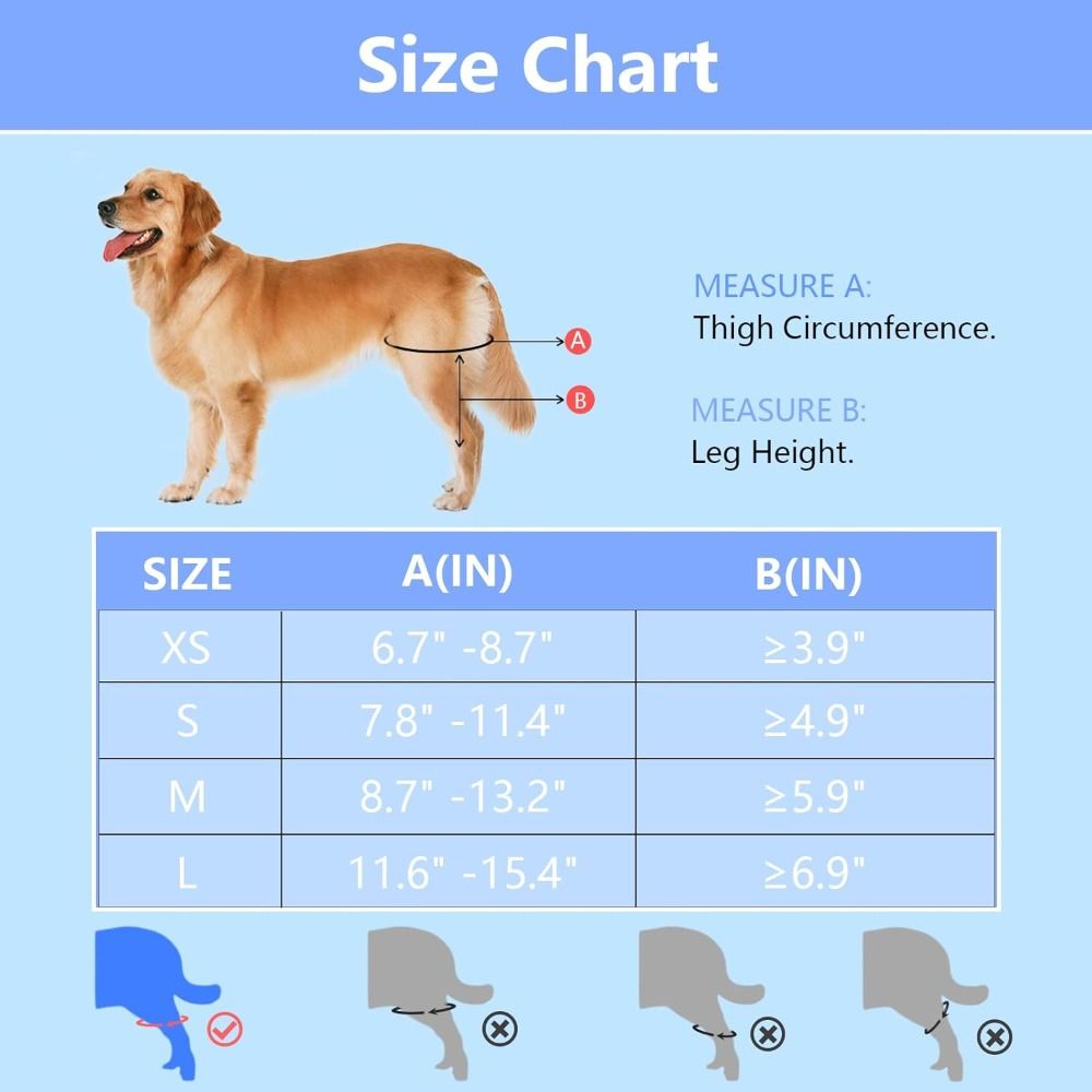Strapazierfähige Beinstützmanschette Verstellbarer Knie-Wundschutz für Hinter- und Vorderbeine