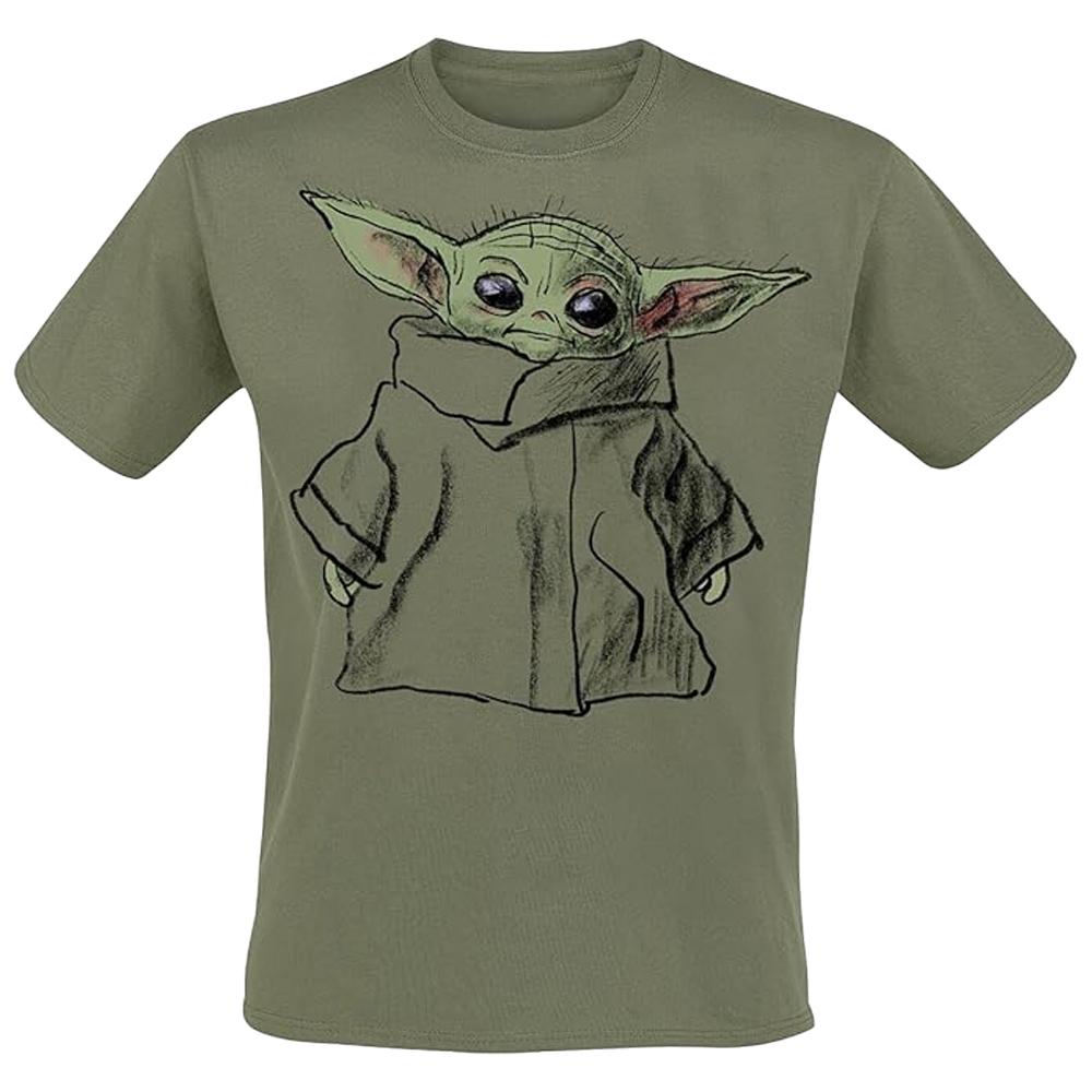 Star Wars The Mandalorian Unisex Adult Grogu Sketch T-Shirt