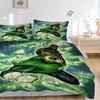 3pcs Green Lantern Ring Cover Set, Bedding Set, Soft Comfortable Duvet Cover, For Bedroom, Guest Room (1*Duvet Cover + 2*Pillowcases, Withou